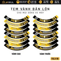 Tem Dán Vành Xe Máy Chủ Đề Proti FFR | FullV06 | Decal Dán Mâm Xe Niềng Xe Exciter Winner Sirius...