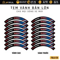 Tem Dán Vành Xe Máy Honda Air Blade SH Winner V1 150 X V3,,, | FullV20 | Decal Dán Mâm Xe Niềng Xe Đủ 2 Bánh Bám Dính