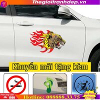 Tem dán xe 4 chỗ, decal dán xe hình đầu động vật cực ngầu