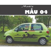 Tem dán xe Daewoo Matiz, tem dán xe ô tô thể thao [ bảo hành 02 năm ]