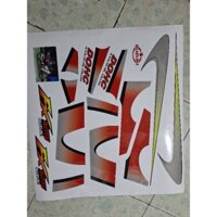 Tem dán xe Fx 125 . Mẫu tem rời trắng đỏ 3 lớp bóng không bay màu bảo hành màu trọn đời xe