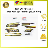 Tem Dán Xe Máy (Decal) Dream II, Ex5 Màu Xám Bạc Chính Hãng 86000-KVF-900ZA-H