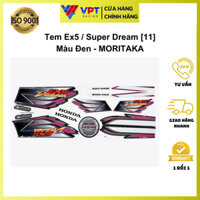 Tem Dán Xe Máy (Decal) Honda Super Dream, Ex5 Màu Đen Chính Hãng Moritaka F1395H-EX5-BK-11-MRTK
