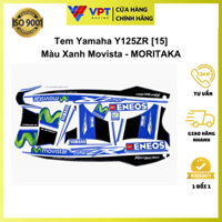 Tem Dán Xe Máy (Decal) Yamaha Yaz Y125ZR Màu Xanh Movista Chính Hãng Moritaka F1513Y-125ZR-15-BL-MRTK