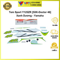 Tem Dán Xe Máy (Decal) Yaz Y125ZR Đời Cao 3 Lớp, Màu Xanh Doctor 46, Chính Hãng Yamaha 5XK-FG000-09-SP-Y