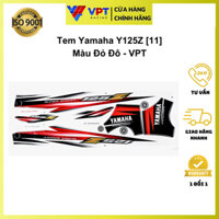 Tem Dán Xe Máy (Decal) Yaz Y125Z Đời Thấp (11), Màu Đỏ Đô, Chính hãng TY-125Z-11-RED-OEM