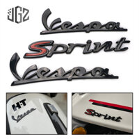 Tem dán xe máy màu đen bóng chất liệu nhựa dẻo in nổi chữ Vespa Sprint 125 150 GTS 300 125