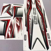 Tem dán xe máy Yamaha Sirius GP tem 3 lớp cao cấp (màu trắng đỏ zin)
