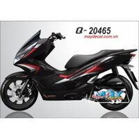 Tem dán xe PCX 150 đen 2018-2021 mẫu tem rời 3 lớp cao cấp không bay màu bảo hành màu trọn đòi xe
