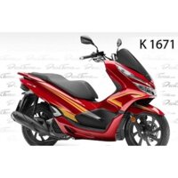 Tem dán xe PCX đỏ  2018 - 2022 mẫu tem rời 3 lớp cao cấp không bay màu bảo hành màu trọn đời xe