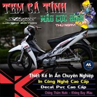 Tem dán xe sirius màu trắng mẫu tem chất 2024 đep,tem rời in decal 3 lớp chống phai màu