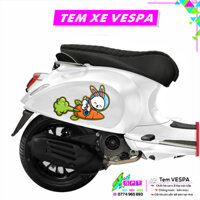 Tem Dán Xe Vespa Mẫu Thỏ Phi Hành Gia I Sticker Tem Xe Tay Ga Cao Cấp Chống Nước Bền Màu I Dễ Dán Tại Nhà