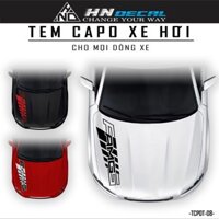 TEM DECAL DÁN NẮP CAPO Ô TÔ NHIỀU MÀU SẮC LỰA CHỌN ( MẪU TCPOT 08 )
