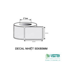 Tem decal nhiệt 50x80mm cuộn 30m