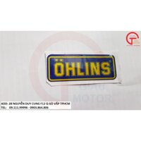TEM DECAL NỔI CHỮ ''OHLINS'' NỀN XANH DÁN XE MÁY