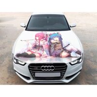 Tem Decal Xe Anime Girl Sticker Dán Nắp Capo Đẹp Trang Trí Ô Tô, Xe hơi, , Đồ Họa