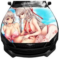 Tem Decal Xe Cô Gái Anime Sexy Quyến Rũ Sticker Dán Nắp Capo Đẹp Trang Trí Ô Tô, Xe hơi, , Đồ Họa