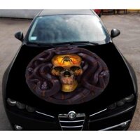 Tem Decal Xe Đầu Lâu Nhện Rắn Sticker Dán Nắp Capo Đẹp Trang Trí Ô Tô, Xe hơi, Đồ Họa
