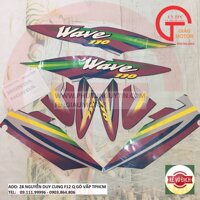 TEM, DECAL XE HONDA WAVE 110 MÀU TÍM XANH 3 LỚP