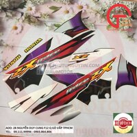 TEM, DECAL XE HONDA WAVE ZX MÀU TÍM ĐEN TÂN TRANG XE MÁY