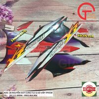 TEM, DECAL XE MÁY HONDA WAVE ZX MÀU ĐỎ TÍM TÂN TRANG TUYỆT ĐẸP