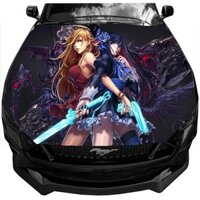 Tem Decal Xe Sexy Anime Girl Cô Gái Dễ Thương Sticker Dán Nắp Capo Đẹp Trang Trí Ô Tô, Xe hơi, Đồ Họa