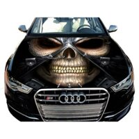 Tem Decal Xe Skull Đầu Lâu Sticker Dán Nắp Capo Đẹp Trang Trí Ô Tô, Xe hơi, Đồ Họa