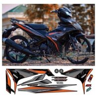 tem exciter 150 mx king đen xám cam mẫu 18 decal rời 3 lớp phối nhiều màu