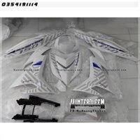 Tem Exciter 150. Tem RC 2016, xe trắng, tem xanh GP-bạc. Thay đổi màu sắc và chi tiết theo yêu cầu. Sắc nét, bền màu A1