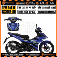 Tem Exciter 150 Thiết Kế Hiện Đại | EX15039 | Team Decal Hình Dán Xe Máy Ex150 Đen Trắng Xanh Chống Nước Bền Màu