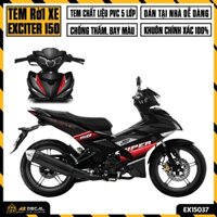Tem Exciter 150 Thiết Kế Sniper | EX15037 | Team Decal Hình Dán Xe Máy Ex150 Đen Trắng Đỏ Chống Nước Chống Phai Màu