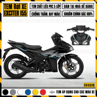 Tem Exciter 155 VVA Thiết Kế Sáng Tạo | EX15526 | Team Decal Hình Dán Rời Xe Máy Ex155 Chống Nước Bền Màu