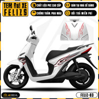 Tem Feliz S Lửa Cách Điệu | FELIZ-03 | Team Decal Rời Hình Dán Xe Máy Điện Vinfast Chống Nước Bền Màu