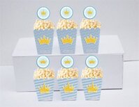 Tem hộp đựng bắp rang bơ vương miện bé trai