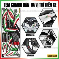 Tem Italia Chữ Ký Dành Cho Xe Máy, Xe Điện, Tem Bộ Dán Được Nhiều Vị Trí | CB01ITALIA | Decal Xe Chống Nước, Bền Màu