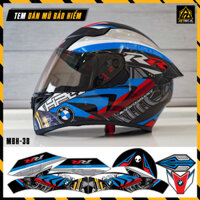 Tem Kit Dán Trùm Mũ Bảo Hiểm Full Face Mẫu BMW HP4 | MBH-38 | Sticker Dán Nón Bảo Hiểm Chất Liệu Decal Chống Nước