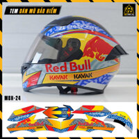 Tem Kit Dán Trùm Mũ Bảo Hiểm Full Face Mẫu Red Bull | MBH-24 | Decal Sticker Dán Nón Bảo Hiểm Chống Thấm Nước