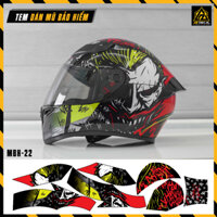 Tem Kit Dán Trùm Mũ Bảo Hiểm Full Face Chống Thấm Nước Mẫu Joker | MBH-22 | Decal Sticker Dán Nón Bảo Hiểm Đẹp