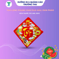 Tem long phụng trang trí ngày tết, tem dán dưa hấu, dán pháo chất liệu giấy C120 ( không có keo)