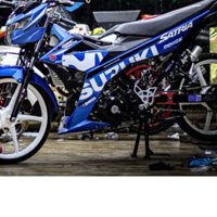Tem Movistar Suzuki Satria F150 Xanh Gp - Tem Chuẩn Không Phai Màu