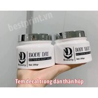 Tem nhãn decal trong suốt dán hộp kem body in theo m2 khoảng 8 tờ A3+