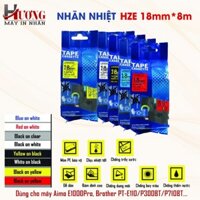 Tem Nhãn HZe 18mm*8M dùng cho máy in nhãn Brother PT-E500, PT-E550W, PT-E800T,PT-P750W.....
