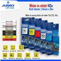 Tem Nhãn HZe 24mm*8M dùng cho máy in nhãn Brother PT-E500, PT-E550W, PT-E800T,PT-P750W.....