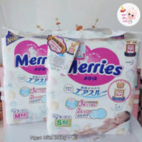 (Tem Nhập khẩu) Bỉm quần/Tã dán Merries nhập khẩu KAO đủ size NB90, S82, M64, L54