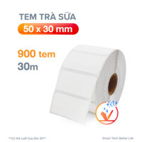 Tem nhiệt tự dính VAYO 50x30mm, cuộn 30m   tem trà sữa, decal nhiệt
