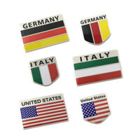 Tem Nhôm Logo Dán Xe Hình Lá Cờ Các Nước Hoa Kỳ Italia Germany Trang Trí Ô Tô Xe Máy