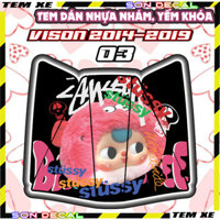 Tem nhựa nhám BABY THREE  dán trang trí chống trầy vision 2014 - 2019 decal 3 lớp cán nhám sticker