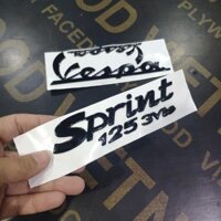 Tem nổi, Decal chữ Vespa Sprint 125 3v ie dán xe như mới - B2906