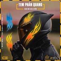 Tem Phản Quang Dán Mũ Bảo Hiểm Mẫu Ngọn Lửa | MBH-02 | Sticker Dán Mũ Bảo Hiểm Chất Liệu Chống Nước, Chống Bay Màu