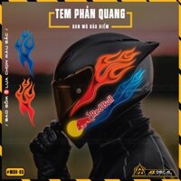Tem Phản Quang Mẫu Red Bull Lửa Dán Mũ Bảo Hiểm | MBH-05 | Sticker Dán Mũ Bảo Hiểm Chất Liệu 3M Phản Quang Cao Cấp